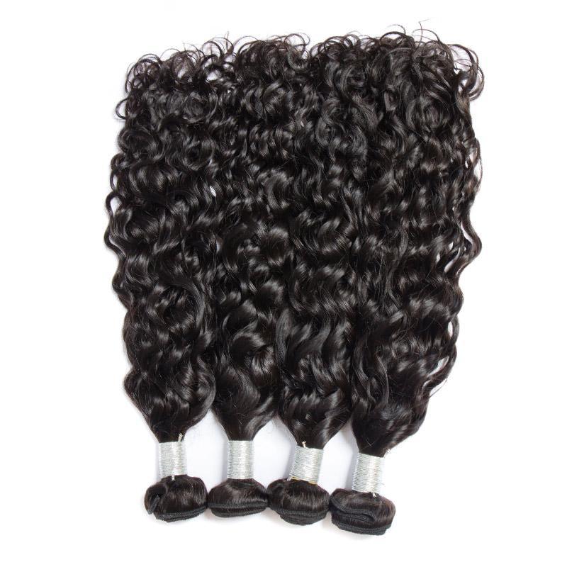 Morketic Natural Black Wet And Wavy Brazilian Water Wave Virgin Human Hair 1 Bundle Deal