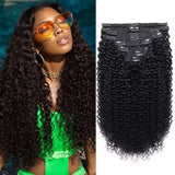 Load image into Gallery viewer, Morketic 3c/4a | Clip-in Hair Curly Human Hair Extensions 8pcs Per Set with 18Clips Sterly Hair