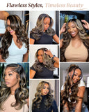 Load image into Gallery viewer, Balayage Highlight Color  Body Wave 6x5/13x4 Lace Front Human Hair Wig Free Part