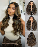 Load image into Gallery viewer, Balayage Highlight Color  Body Wave 6x5/13x4 Lace Front Human Hair Wig Free Part
