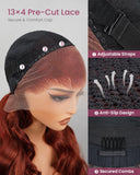 Load image into Gallery viewer, Burgundy Red Auburn Colored Jerry Curly 13x4 Lace Front Human Hair Wigs