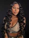 Load image into Gallery viewer, Morketic Loose Wave Natural Black 13x6 Lace Frontal Human Hair Wig Free Parting