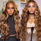 Load image into Gallery viewer, Honey Blonde Piano Highlight Color Body Wave 13x4/6x5 Lace Front Human Hair Wig