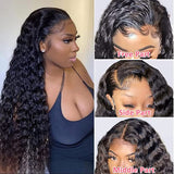 Load image into Gallery viewer, Morketic Deep Wave Natural Black 13x4 Lace Frontal Human Hair Wig
