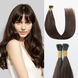 Load image into Gallery viewer, Morketic I Tip Hair Extensions Straight Natural Remy Human Hair (#2 Darkest Brown )