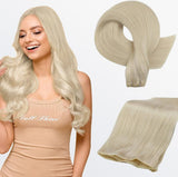Load image into Gallery viewer, Morketic 18-24 Inches Ultra Thin Straight Genius Weft Light #613 Lightest Blonde