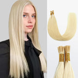 Load image into Gallery viewer, Morketic I Tip Hair Extensions Natural Remy Human Hair (#613 Lightest Blonde )