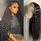 Load image into Gallery viewer, Morketic Deep Wave Natural Black 13x4 Lace Frontal Human Hair Wig