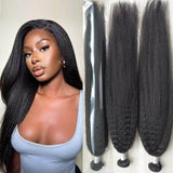 Load image into Gallery viewer, Morketic Yaki Straight Human Hair Weave 3 Bundles Virgin Real Human Hair Extensions for Women