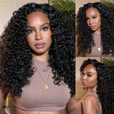 Load image into Gallery viewer, Jerry Curly Natural Black 6x5 Pre-cut Lace Closure Glueless Human Hair Wig Middle Part