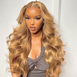 Load image into Gallery viewer, Light Brown Colored Body Wave 13x4 Lace Front Human Hair Wigs Free Part
