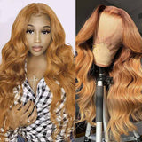 Load image into Gallery viewer, Light Brown Colored Body Wave 13x4 Lace Front Human Hair Wigs Free Part