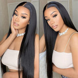 Load image into Gallery viewer, Straight Natural Black Glueless 6x5 Pre-Cut Lace Closure Human Hair Wigs