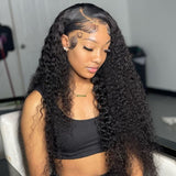 Load image into Gallery viewer, Jerry Curly Natural Black 13x4 HD Lace Frontal Double Drawn Human Hair Wig