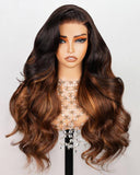 Load image into Gallery viewer, Balayage Caramel Brown Honey Blonde Multi-Color 6x5 Pre-Cut Lace Glueless Loose Body Wave Human Hair Wig