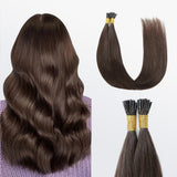 Load image into Gallery viewer, Morketic I Tip Hair Extensions Straight Natural Remy Human Hair (#2 Darkest Brown )
