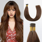 Load image into Gallery viewer, Morketic I Tip Hair Extensions Natural Remy Human Hair (#4 Chocolate Brown)