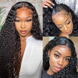 Load image into Gallery viewer, Deep Wave Natural Black 360 Lace Frontal Human Hair Wig Free Part