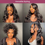 Load image into Gallery viewer, Deep Wave Natural Black 360 Lace Frontal Human Hair Wig Free Part