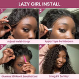 Load image into Gallery viewer, Deep Wave Natural Black 360 Lace Frontal Human Hair Wig Free Part