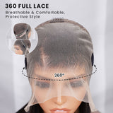 Load image into Gallery viewer, Deep Wave Natural Black 360 Lace Frontal Human Hair Wig Free Part