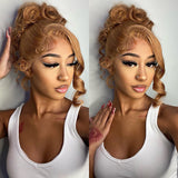 Load image into Gallery viewer, Light Brown Colored Body Wave 13x4 Lace Front Human Hair Wigs Free Part