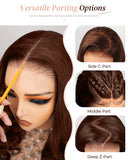 Load image into Gallery viewer, Chestnut Brown Colored Straight Pre-Cut 6x5 Lace Glueless Human Hair Wigs