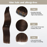 Load image into Gallery viewer, Morketic Seamless Injected Hand-Tied Invisible Tape In Hair Extension 20Pcs Virgin Human Hair