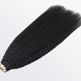 Load image into Gallery viewer, Morketic Afro-textured Kinky Straight Tape In Remy Hair Extensions #1B Natural Black