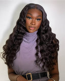 Load image into Gallery viewer, Morketic Loose Wave Natural Black Pre-Cut Glueless 6x5 Lace Closure Human Hair Wigs
