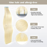 Load image into Gallery viewer, Morketic Seamless Injected Hand-Tied Invisible Tape In Hair Extension 20Pcs Virgin Human Hair