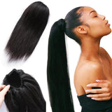 Load image into Gallery viewer, Morketic Straight Human Hair Drawstring Ponytail Human Hair Extensions