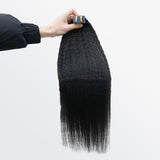 Load image into Gallery viewer, Morketic Afro-textured Kinky Straight Tape In Remy Hair Extensions #1B Natural Black