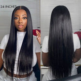 Load image into Gallery viewer, Straight Natural Black Glueless 6x5 Pre-Cut Lace Closure Human Hair Wigs