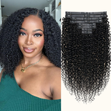 Load image into Gallery viewer, Morketic Seamless Clip in Hair Extensions Human Hair Curly PU Clip ins Human Hair for Women