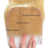 Load image into Gallery viewer, Morketic 613 Blonde Hair 4x4 Body Wave HD Transparent Lace Closure With Baby Hair Remy Peruvian Human Hair Closure