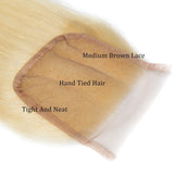 Load image into Gallery viewer, Morketic 613 Blonde 4x4 HD Transparent Straight Lace Closure 100% Brazilian Human Hair Swiss Closure