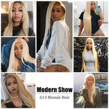 Load image into Gallery viewer, Morketic Straight HD Transparent 613 Blonde 13*4 Lace Frontal Closure Ear To Ear With Baby Hair Brazilian Remy Human Hair