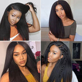 Load image into Gallery viewer, Morketic Yaki Straight Human Hair Weave 3 Bundles Virgin Real Human Hair Extensions for Women