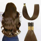 Load image into Gallery viewer, Morketic I Tip Hair Extensions Natural Remy Human Hair (#8 Light Brown)