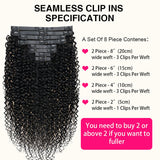 Load image into Gallery viewer, Morketic Seamless Clip in Hair Extensions Human Hair Curly PU Clip ins Human Hair for Women