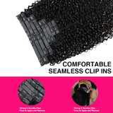 Load image into Gallery viewer, Morketic Seamless Clip in Hair Extensions Human Hair Curly PU Clip ins Human Hair for Women
