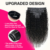 Load image into Gallery viewer, Morketic Seamless Clip in Hair Extensions Human Hair Curly PU Clip ins Human Hair for Women