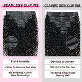Load image into Gallery viewer, Morketic Seamless Clip in Hair Extensions Human Hair Curly PU Clip ins Human Hair for Women