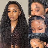 Load image into Gallery viewer, Deep Wave Natural Black 360 Lace Frontal Human Hair Wig Free Part
