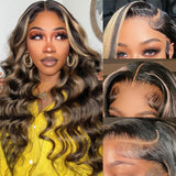 Load image into Gallery viewer, Balayage Highlight Color  Body Wave 6x5/13x4 Lace Front Human Hair Wig Free Part