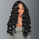 Load image into Gallery viewer, Morketic Loose Wave Natural Black Pre-Cut Glueless 6x5 Lace Closure Human Hair Wigs
