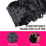 Load image into Gallery viewer, Morketic Seamless Clip in Hair Extensions Human Hair Body Wave PU Clip ins with Invise Edge for Women