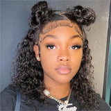 Load image into Gallery viewer, Morketic Curly Short Bob Natural Black Glueless T Part Lace Front Human Hair Wig