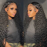 Load image into Gallery viewer, Morketic Deep Wave Natural Black 13x4 Lace Frontal Human Hair Wig